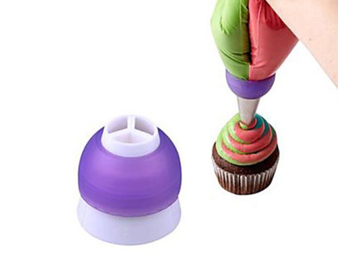 Tricolor Icing Piping Decorating Bag Nozzle / Cream Swirl Etsy