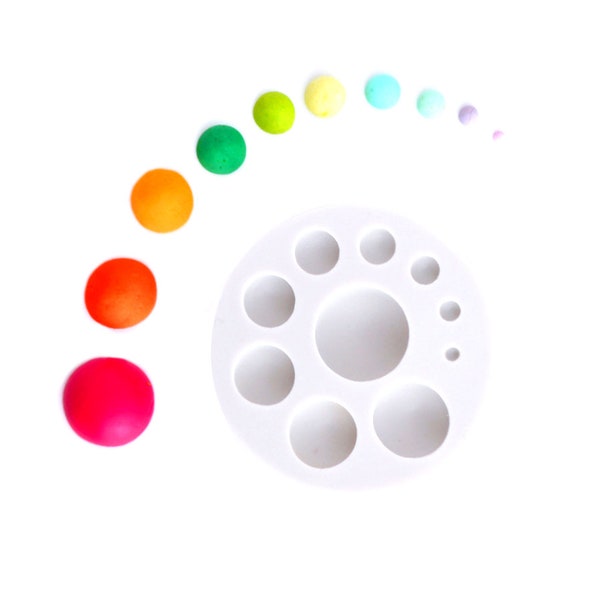 Mini Sphere Silicone Mold / Tiny Reusable Half Circle Pearl Dots / Chocolate Candy Resin Fimo Clay Ball Shape Tray / Round Dome Fondant Tool