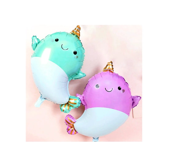 Narwhal Narwhale Whale Purple 40/" Foil Balloon Girls Birthday Party Decoration