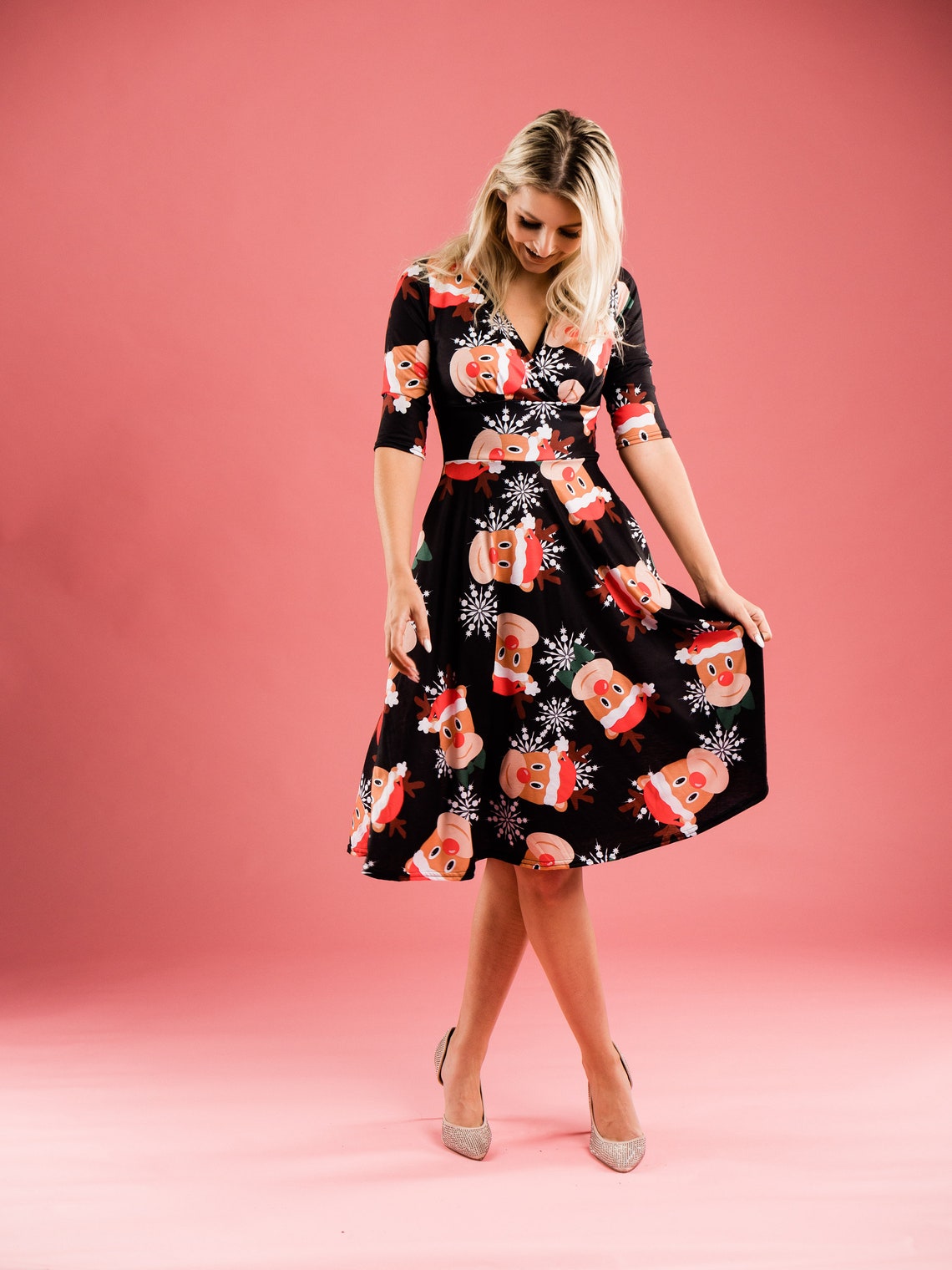 Rudolph Christmas novelty dress Etsy