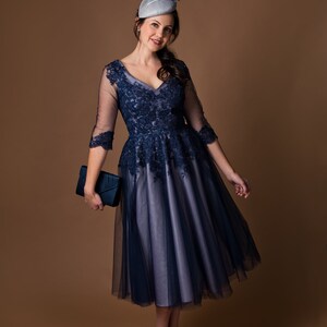 navy blue mother of the groom dresses plus size Navy Blue Plus Size Mother Of The Bride Dresses With... From Bridalstore, $66.74