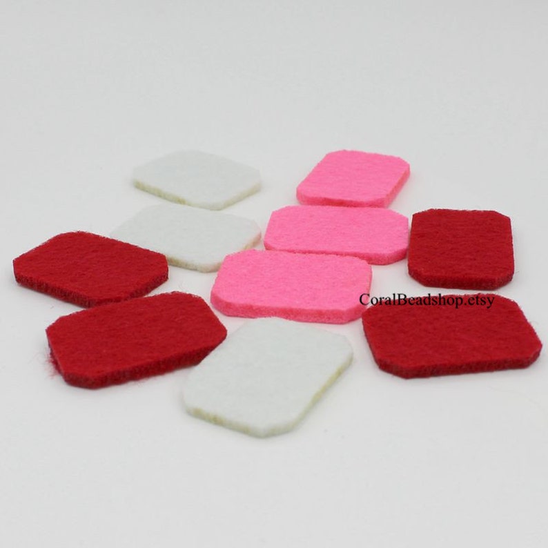 10pcs Rectangle Locket Diffuser Refill Felt Pad Aroma Essential Oil Diffuser Necklace Replacement Pads Fit Lockets Pendants, Thickness 3mm image 2