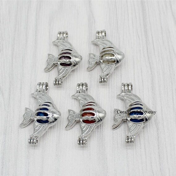 Create Your own Pearls Horse Beads Cage Heart Stainless Steel Chain Rocks Stones Horse Locket Necklace