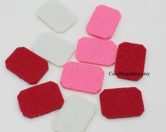 10pcs Rectangle Locket Diffuseur Refill Felt Pad Aroma Essential Oil Diffuseur Collier Replacement Pads Fit Lockets Pendentifs, Épaisseur 3mm