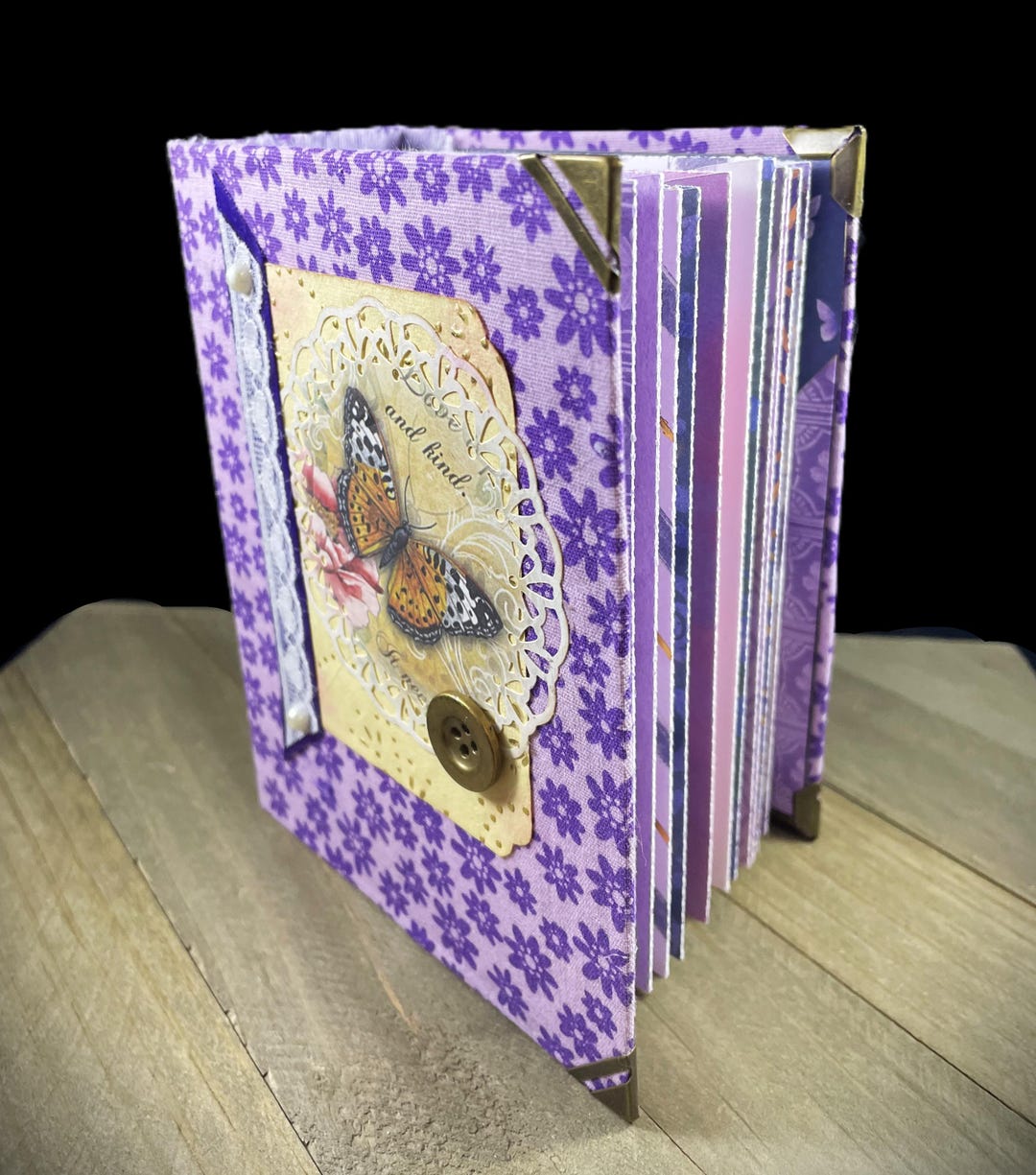 Handmade Junk Journal Ephemera Holder, Purple Vintage Ephemera ...