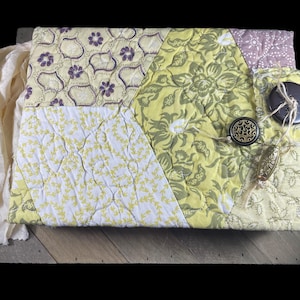Vintage Handmade Junk Journal - Quilted Cover - Handmade Journal -  Ready to Use Junk Journal