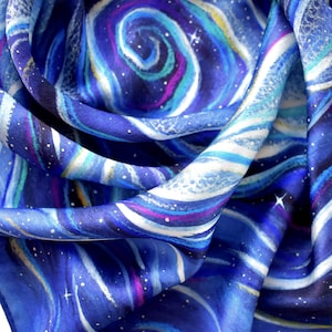 Panno dei tarocchi di seta genuino - Oceano Cosmico - Panno dell'altare, Panno dei tarocchi, Panno dei tarocchi di seta, Panno dell'altare di seta, Panno delle carte dei Tarocchi, Mazzo dei Tarocchi, Tarocchi