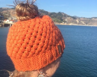 Claire Messy Bun Beanie, Winter Accessory, Women's Hat, Winter Hat, Girlfriend Gift, Stocking Stuffer