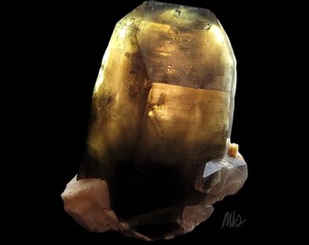 Citrine Smokey Quartz 52x46x30mm 63.2g