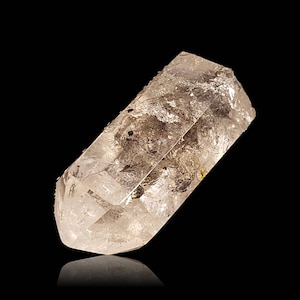 Polished Quartz Enhydro included with multiple moving carbons from Pakistan #4