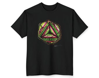 23Tall. Bi-Color Green Pink Liddicoatite Tourmaline Unisex Ultra Cotton Tee