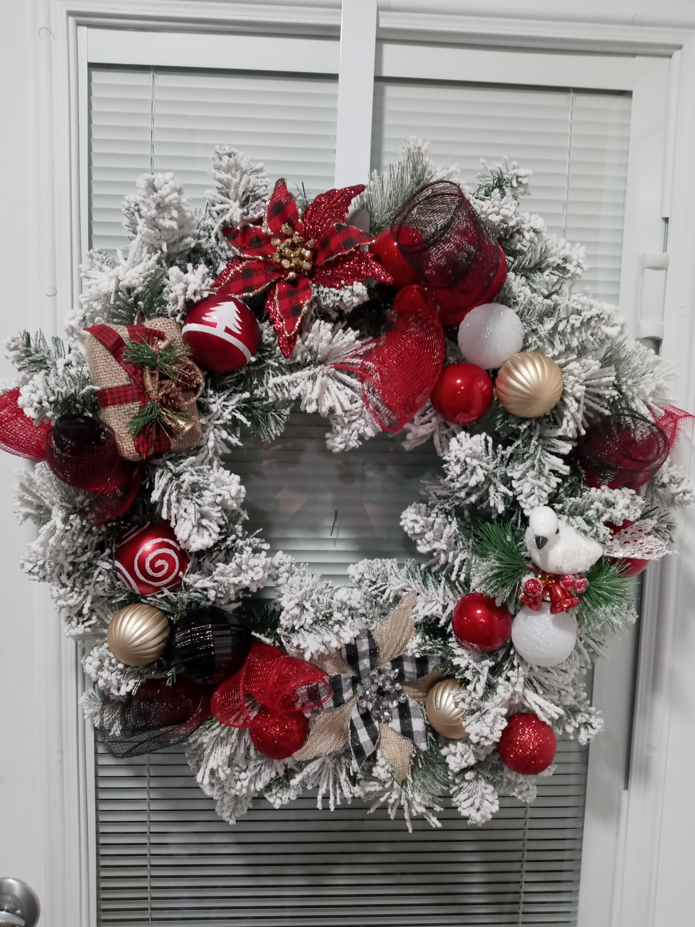 Flocked Holiday Wreath 24 Etsy