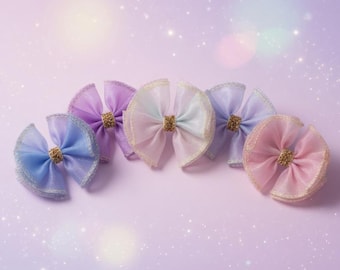 25 fiocchi per capelli o collare per cani (fiocchi in organza trasparente a strati, stile fiabesco) - disponibilità limitata