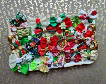 Dog Grooming Ribbon Bows (Assorted Christmas mix variety pack)