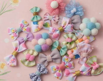 Easter themed Dog Grooming Ribbon Bows (Assorted Variety Pack)