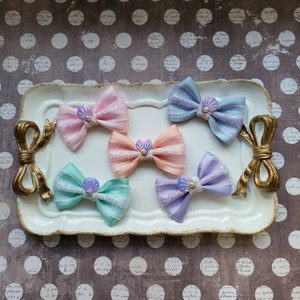 Dog Grooming Hair Bows (Glittery Seashell Under the Sea series)