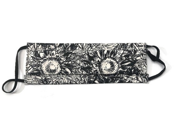 Black and White Sunflower Mask