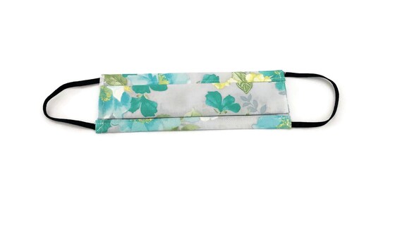 Gray w/ Blue Flowers Mask