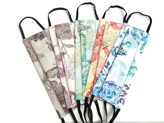 Butterflies & Flowers Mask 5 Colors Available