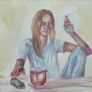 Original Watercolor Illustration - “Tea” 11x14 unframed