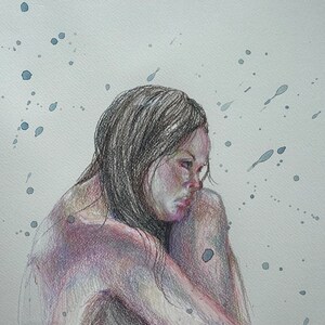 Original Watercolor Illustration - “Rain” 11x14 unframed
