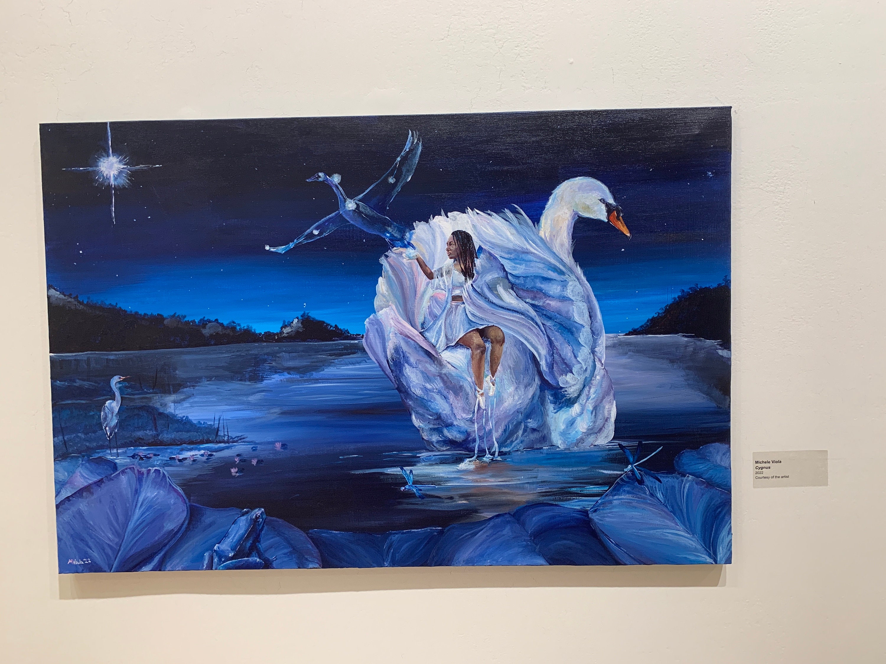 白鳥座 - キャンバスに描かれたオリジナルのアクリル画 24x36 - Etsy 日本