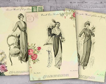 Retro Models atc cards - Digital Collage Sheet Printable download Gift tags digital image cardmaking tags card retro card