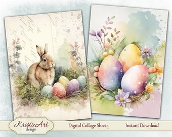 Joyful Easter Time Digital Collage Sheets for Scrapbooking and Crafts, C255