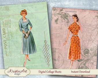 Life is Fashion - Digital Collage Sheet Digital Cards C187 Printable Download Image Tags Digital Image Atc Fashion Cards ACEO