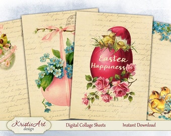 Easter Sunday - Digital Collage Sheet Digital Cards C141 Printable Download Image Tags Digital Atc Cards ACEO Easter Cards