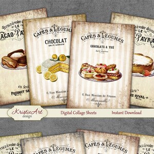 Sweets - Digital Collage Sheet Digitale Karten C098 Printable Download Bild Tags Digitales Bild Atc Karten ACEO Retro Sweets