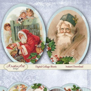 Wonderful Christmas - Digital Collage Sheet Digital Cards C188 Printable Download Image Tags Digital Image Christmas Atc Cards