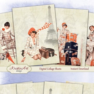 My Journey - Folha de colagem digital Cartões digitais C126 para impressão Baixar imagem Tags Imagem digital Atc Paris Cards Journey ACEO