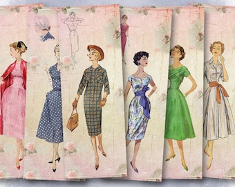 Shabby Chic Fashion - Marcador digital B010 hoja de collage imprimible descargar tamaño de imagen imagen digital moda collage colgar etiquetas