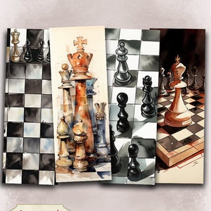 Unique Chess-Themed Digital Bookmarks | Perfect for Bookworms and Chess Enthusiasts | B023