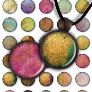 Peut inclure: Un ensemble de 18 feuilles de collage numériques présentant des motifs ronds, texturés et colorés. Les motifs comprennent des couleurs dorées, vertes, bleues, violettes, roses et brunes. Les feuilles sont parfaites pour le scrapbooking, la fabrication de cartes et autres projets d'artisanat.