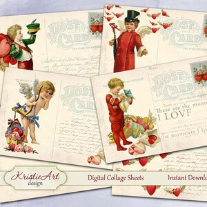Happy Valentine's Day - Digital Collage Sheet Digitale Karten C144 Printable Download Bild Liebe Tags Digitale Atc Karte ACEO