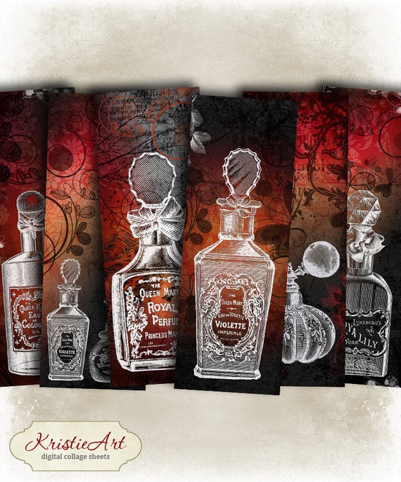 75% OFF SALE Perfume Digital Bookmark B008 Collage Sheet | Etsy