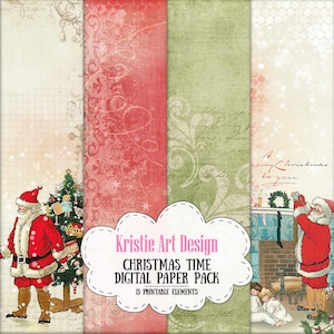 Christmas time - NP008, Christmas Digital Paper, Xmas Paper