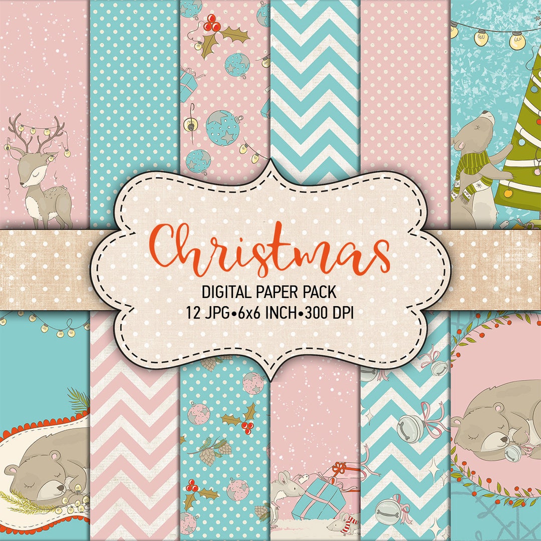 Digital Paper Pack "christmas" - Printable Paper Pack Sheets 6x6 Inch ...