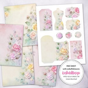 Watercolor Roses Digital Paper Pack | Beautiful Floral Designs for Your ...