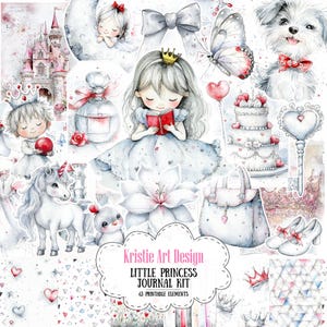 Little Princess digitaal papierpakket: doe-het-zelf-junkjournaalkit - 63 stuks, NP031
