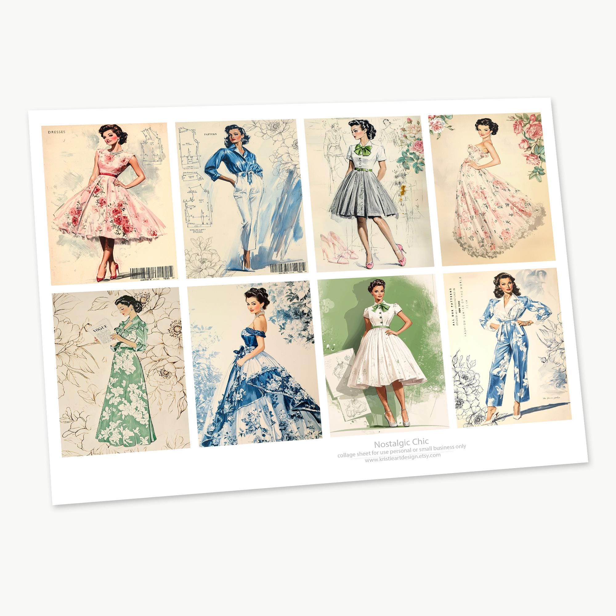 Nostalgic Chic ATC Kit – Retro Fashion & Elegant Ladies, C299 - Etsy