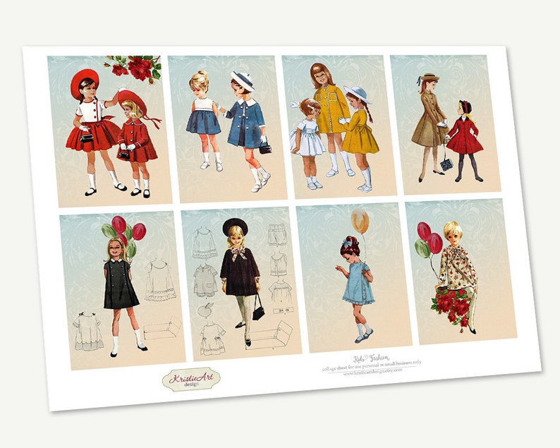 May include: A set of nine vintage paper dolls with different outfits and accessories. The dolls are dressed in various styles, including dresses, coats, and hats. The paper dolls are perfect for imaginative play and are a great way to add a touch of nostalgia to any room.