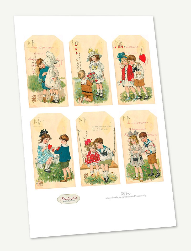 My Love Tags - Digital Collage Sheet Digital Tags T005 Printable ...