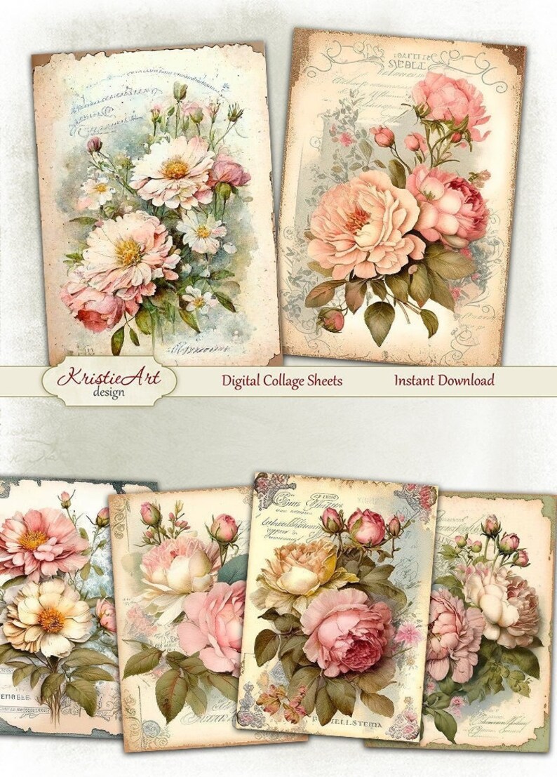 Beautiful Floral Designs for Your ATC Collection: Flower - Etsy