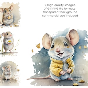 Mignonne petite souris Digital Clipart Set pour les projets de bricolage et les invitations, CA001