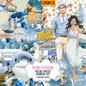 Ocean Breeze Journal Kit - Your Perfect Summer Escape - 161 stk, NF050, Printable Paper Pack