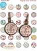 75% OFF SALE Shabby Flowers - 18mm, 16mm, 14mm, 12mm, 10mm Circles Digital Collage Sheets E-005 Printable for Earring, Rings, Jewelry Making 