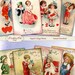 75% OFF SALE Valentine's Day - Digital Collage Sheet Digital Cards C100 Printable Download Image Tags Digital Love Cards ACEO St. Valentines